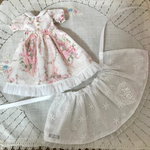 ドール服♡⃛ピンクのお花のワンピ+エプロンのset♡⃛