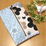 【Ｚ様ご予約品】ティッシュ＆マスクケース☆花にネコ
