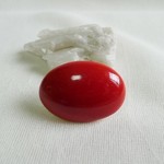 再販　赤い釉薬の帯留め