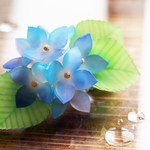そのまんま紫陽花ブローチ【ブルーMIX】