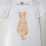 かわいい子猫とバーベナＴシャツ　オレンジ　全４色　サイズ多数　受注制作