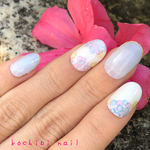再販梅雨ネイル 水玉紫陽花ネイルチップ