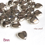 国産💛ハート シルバー 8mm 穴あき  貫通