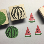 スイカの消しゴムはんこ（玉&カット）セット