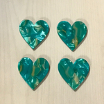 GREEN PEARL MARBLE HEART CABOCHONS
