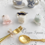 再8 Tea party リボン蝶ネクタイの角砂糖 リング