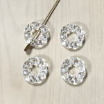 VINTAGE CLEAR CIRCLE FLAME BEADS