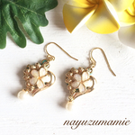  ∴プルメリアレジン&shell&pearl∴ピアス【738】E