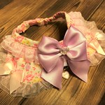 犬・猫31～34　cocoちゃんリボンチョーカー　薔薇・白ピンク・姫