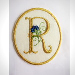 ハンドメイド  イニシャルワッペン G R