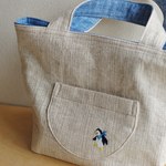 リバーシブルトート：ペンギン×おさかな