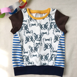 【90サイズ】フレブルとボーダーの切り替えカットソー