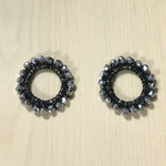 BLACK SILVER BEADS CIRCLE RING FOOP PARTS