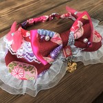 犬・猫29～32　cocoちゃんリボンチョーカー　撫子・エンジ・姫・和柄