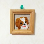 子犬の刺繍 ミニ額