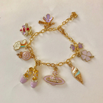 夏 にお似合い   ラベンダー色バレリーナブレスレット