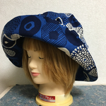 ☆1点もの！まるっとゆるっと帽子 青の北欧柄