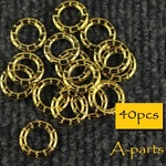 ◆ 送料無料！ Vintage Parts アンティークメタルリング Gold Color 20pcs  52-Q ◆
