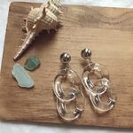 クリアチェーン 大ぶりピアス ☆イヤリング変更できます