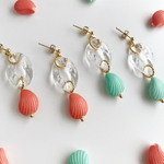 tropical shell×clear chainピアス／イヤリング