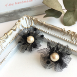再販×5♡ドットチュールお花ピアス♡送料込み