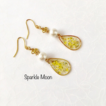 ドライフラワーとコットンパールピアス/イヤリング