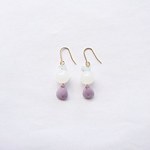 アクアマリンとアクリルパーツのゆらゆらピアス