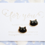 black cat♡　ピアス/樹脂ノンホールピアス（イヤリング）　