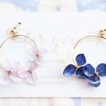 hoop hydrangea ♡　ゆれるピアス/樹脂ノンホールピアス（イヤリング）