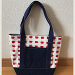 にゃんことデニムのお弁当バッグ(お使いのお弁当箱のサイズをご確認の上ご購入ください)