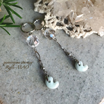 【再販】糸魚川翡翠勾玉&水晶ピアス