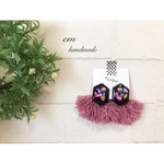 再再再再再再販！ブラックカラフル×パープルピンクピアス