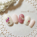 ♡ワイヤー×押し花ネイル♡