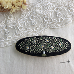 かすみ草と小花の花束 刺繍バレッタ（大）