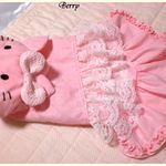 M40♪　ピンクに白の花柄&レースフリル猫ワンピ♪　 [Berry]