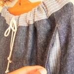 ワイドパンツ(くるぶし上丈）　リネン混　やわらかデニム　Ｍ　RickRack
