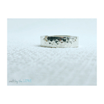 Flat wide hammered silver ring *5.0mm