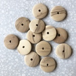 ウッドラウンドディスクビーズ ナチュラル 23mm 4こ