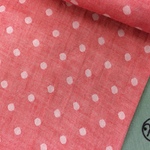  110×50★Wガーゼ★ローズピンクに白のドット柄