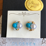 SALE トルコ石パールイヤリング／ピアス