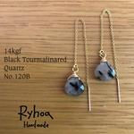 No.120B【現品】ブラックトルマリンクォーツ×アメリカンピアス