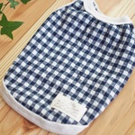 犬服 ギンガムチェック 紺色（Ｓサイズ）