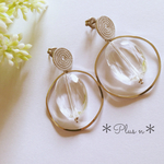 ＊チタンピアス＊clear ＋silver pierce＊