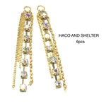 6pcs★seven diamonds long swing (クリアダイヤモンドチャーム）