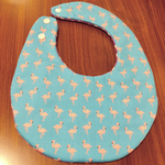 よだれかけ＊ふわふわ＊しっかり吸収＊フラミンゴ＊ドット