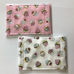ガーゼ マスク カップケーキ柄 白&ピンク  2枚セット 子供用 給食 風邪 花粉   