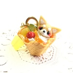 フェイクスイーツ*チワワちゃんアイス*ワッフルコーンカップ*ナスカンチャーム*スイーツデコ