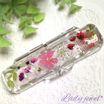 専用ページ♡ 再..販＊押し花印鑑ケース＊可愛い小花たち(ピンク色のバーベナとかすみ草)  