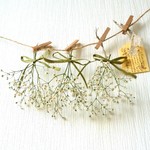 優しいかすみ草のガーランド　スワッグ　ドライフラワー