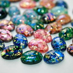 14mm×10mm　オパールガラス　1ペア